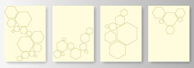 Impostare la raccolta di sfondi gialli e bianchi con motivo geometrico di esagoni