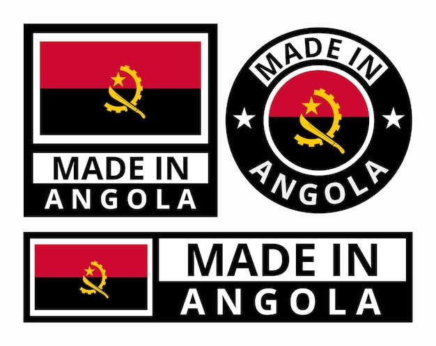 set collections made in Angola design product labels business icons vector