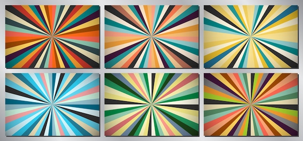 Set of coloful vintage backgrounds