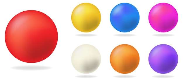 Set of color 3d balls