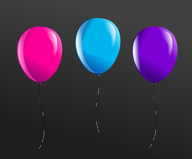 Vector set of color balloons with various color