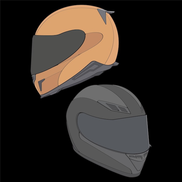 Set of Color Block helmet full face Vector Illustration Helmet Concept Vector art