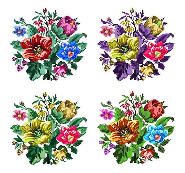 野生花朵的彩色花束 莉莉亞鐘花 芭比花和玉米花