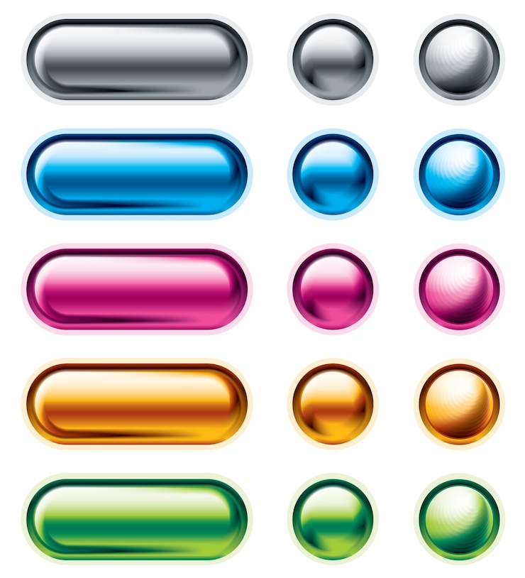Vector set of color buttons