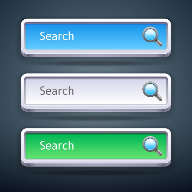 Set of color search bars.