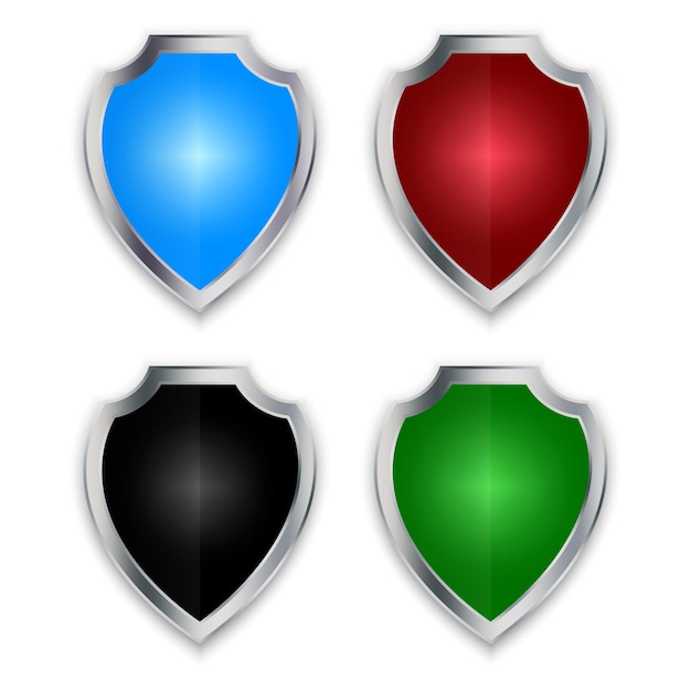 Set of color shields icons Vector illustration EPS 10 Stock image