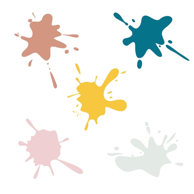 Vector set of color splashes