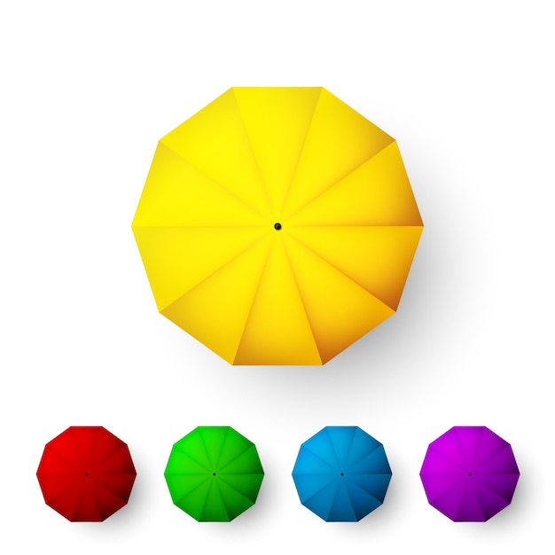 Vector set of color umbrellas illustration