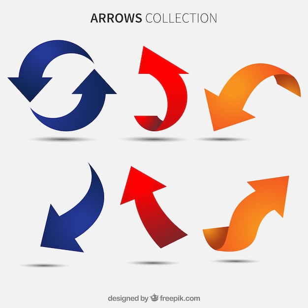 Vector set of colored arrows