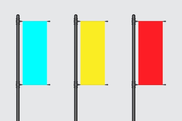 set of colored banner flags