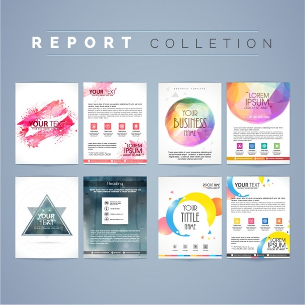 Vector set of colored brochures