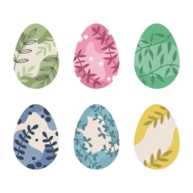 Vector a set of colored easter eggs cute easter eggs for decoration easter eggs vector icons