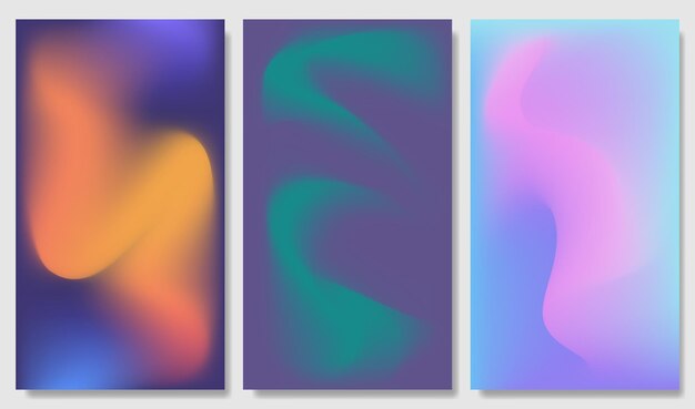 Vector set of colored gradient template abstract background