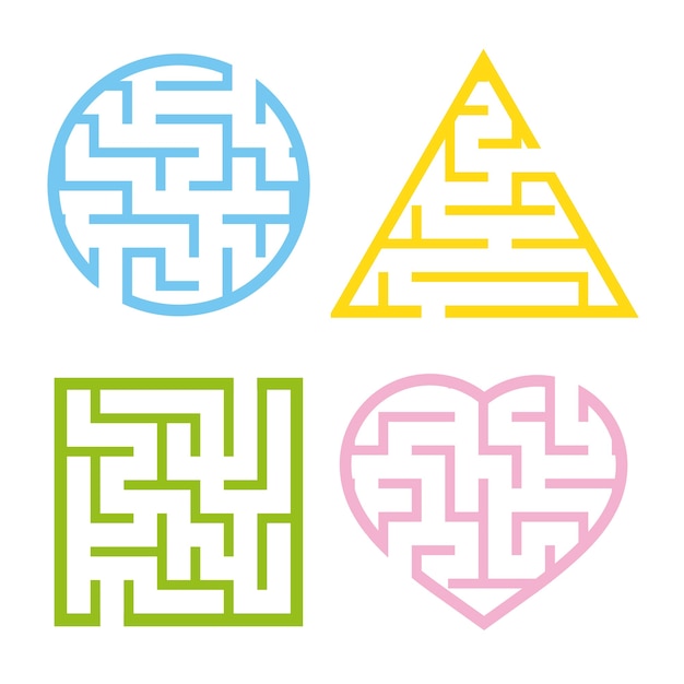 A set of colored light mazes