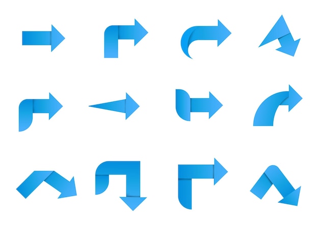 a set of colored paper arrows pointing in different directions