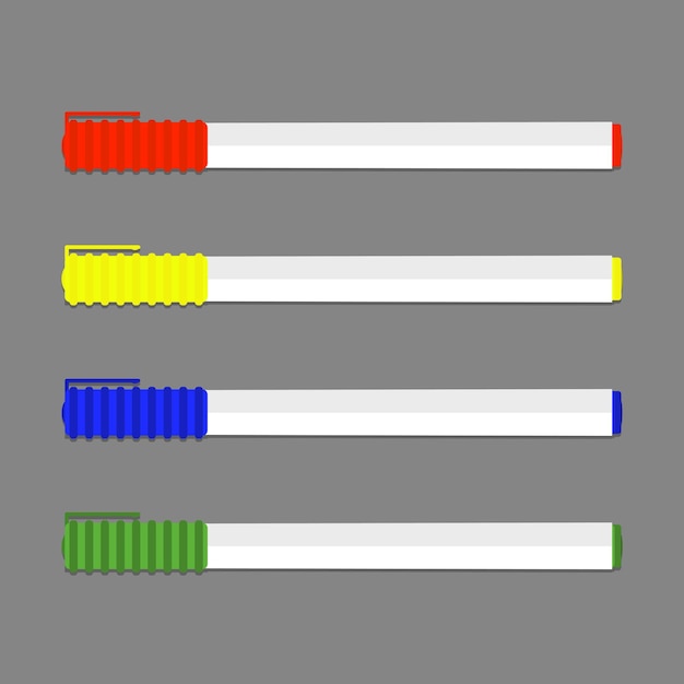 Vettore set di pennarelli indelebili colorati