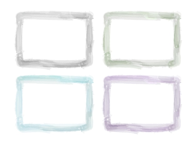 Vector a set of colored watercolor frames for photos and images