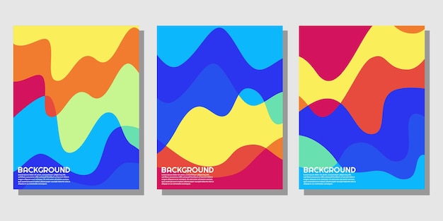 set of colorful abstract fluid posters