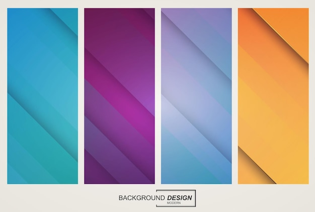 set of colorful abstract geometric gradient background