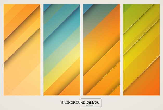 set of colorful abstract geometric gradient background