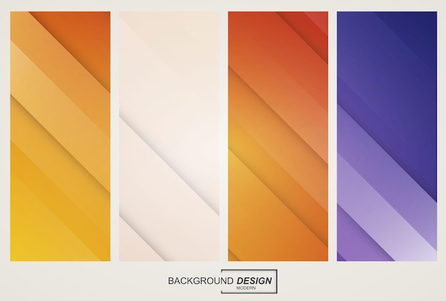 set of colorful abstract geometric gradient background