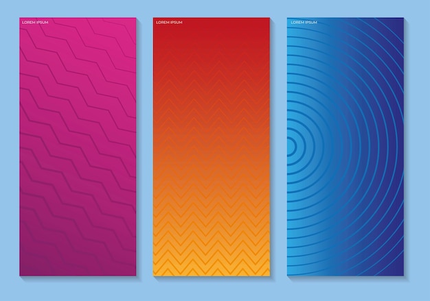set of colorful abstract line banner