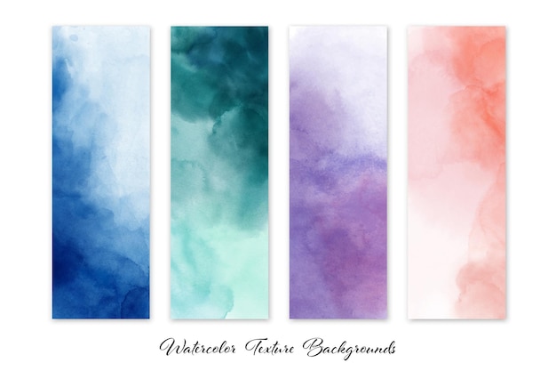 Set of colorful abstract stain watercolor set