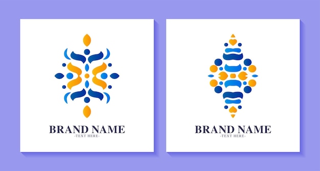 Set of colorful art logo designs