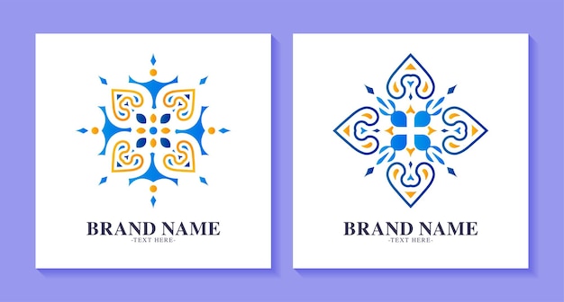 Set of colorful art logo designs