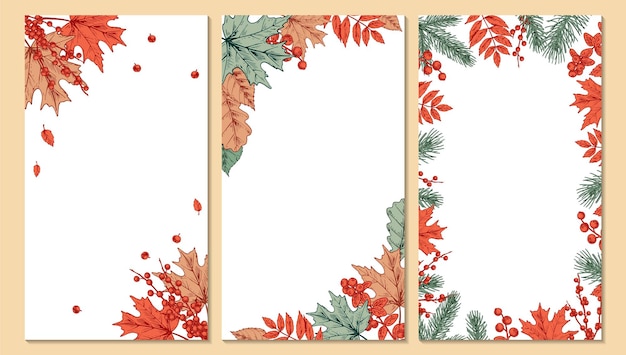 Set of colorful autumn designs