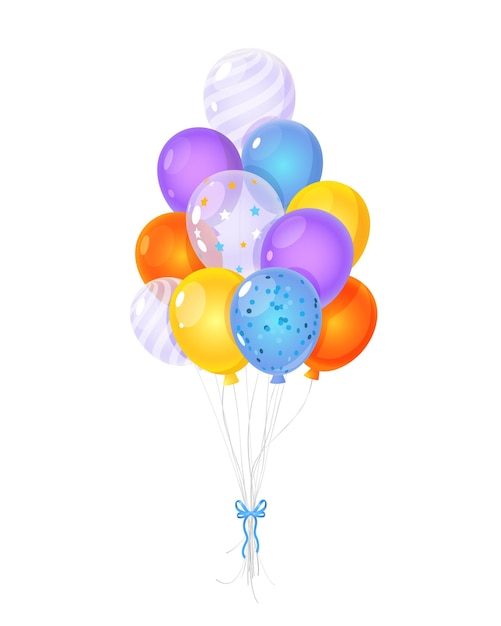 Set of colorful balloons isolated on white background