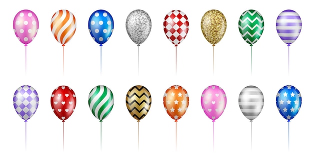 Set of colorful balloons for party and birthday