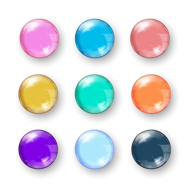 Vector set of colorful balls on white background vector illustration