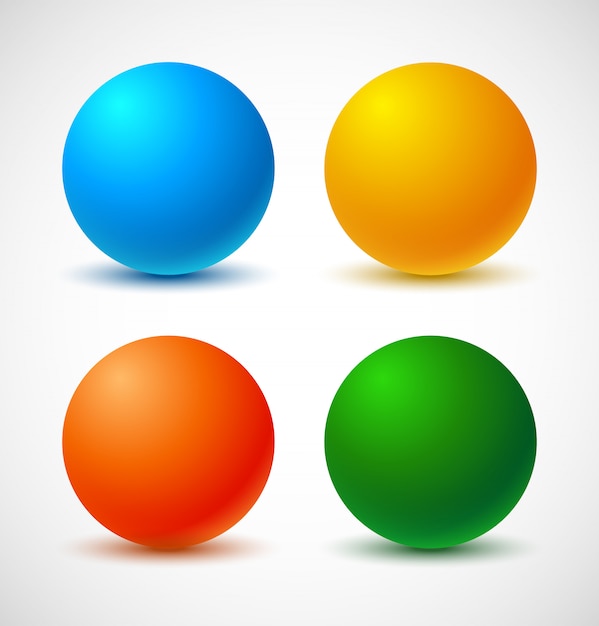 Set of colorful balls.