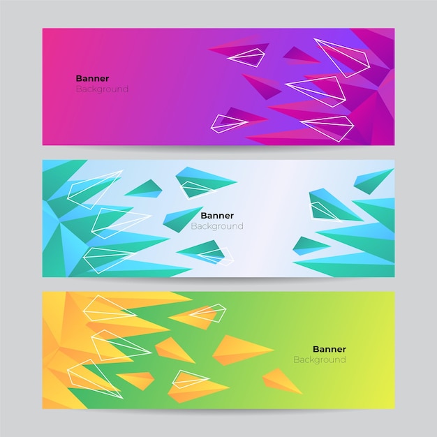 Vector set of colorful banner background. vector abstract graphic design banner pattern background template.