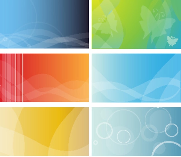 A set of colorful banners for a web page.