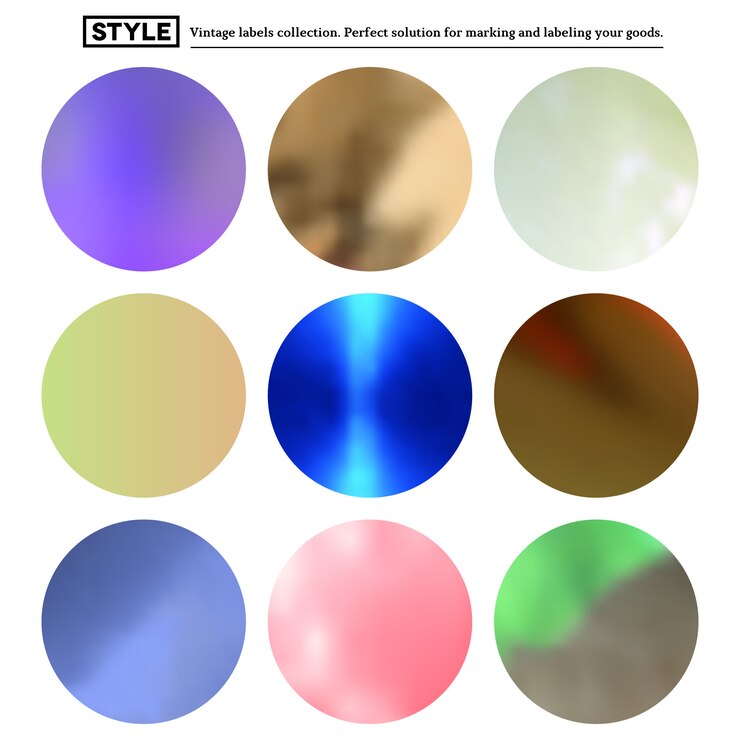 Vector set of colorful blurred round spots