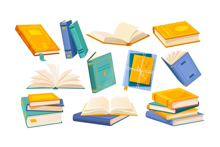 Вектор набор иконок красочные книги, изолированные на белом фоне