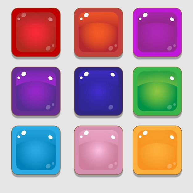 Set of colorful buttons