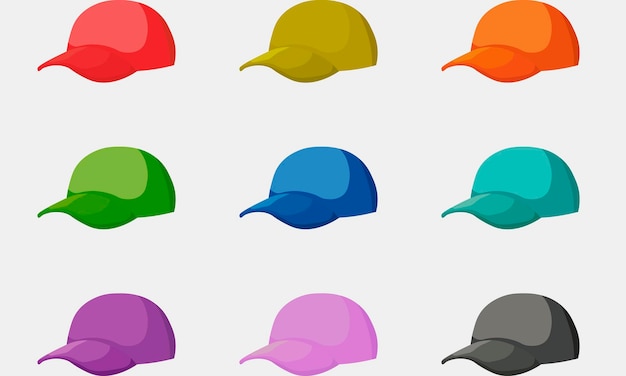 Vector set of colorful caps