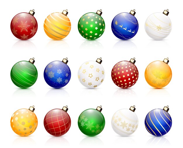 Set di palline colorate di natale