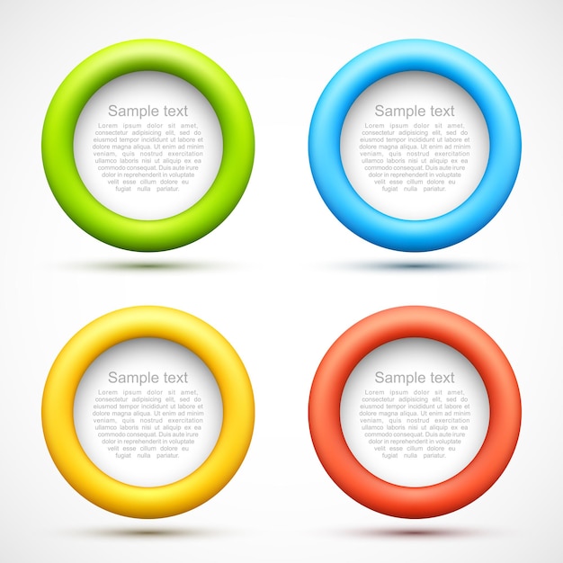 Vector set of colorful circle banners