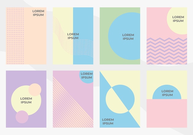 Vector set of colorful cover template