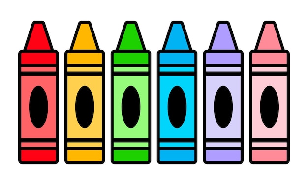 Set of Colorful Crayons