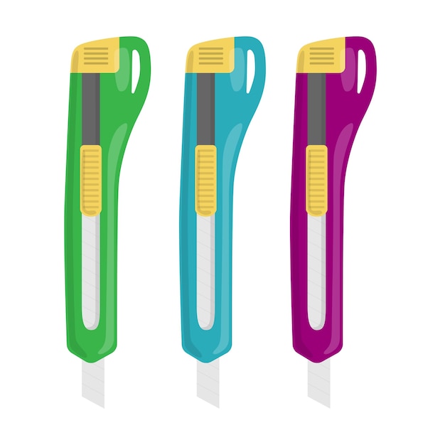 set of colorful cutter for art craft vector illustration