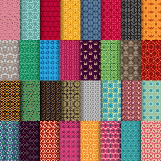 set of colorful decorative patterns