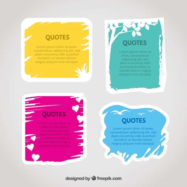 Vector set of colorful frames for quotes