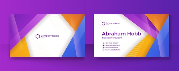 Set of colorful geometric business card design template background