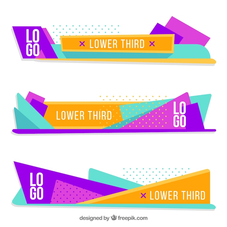 वेक्टर set of colorful geometric lower thirds