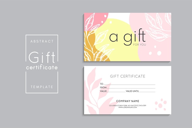 Set of colorful gift cards template Modern style vector illustration of flowers for saloon gallery